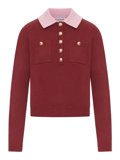 SELF-PORTRAIT SWEATER WITH CLASSIC CONTRAST COLLAR