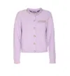 Self-portrait Lilac Crystal Trim Knit Cardigan