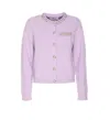 Self-portrait Lilac Crystal Trim Knit Cardigan