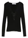 Self-portrait Black Lace Trim Knit Top Tops Black In Black