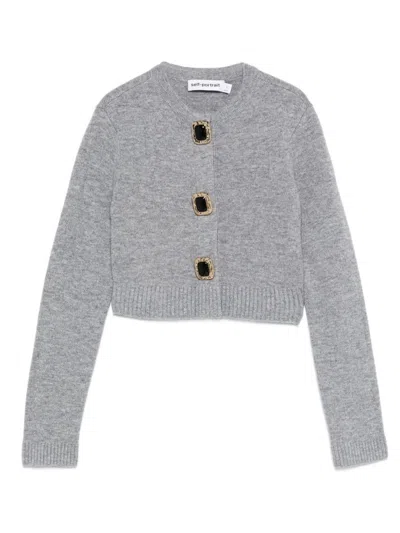 SELF-PORTRAIT SELF-PORTRAIT GREY WOOL CARDIGAN