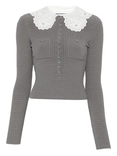 Self-portrait Sweaters Grey In Gray