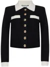 Self-portrait Self Portrait Women Wool Blend Cardigan With Contrasting Collar In Multicolor