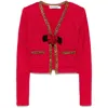 Self-portrait Waffle-knit Embellished Cardigan In Multicolor