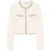 Self-portrait Crystal-embellished Knitted Cardigan In Multicolor