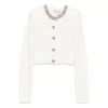 Self-portrait Cardigan With White Decorated Finishes In White