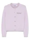 Self-portrait Lilac Crystal-trim Cardigan With Round Neckline In Purple