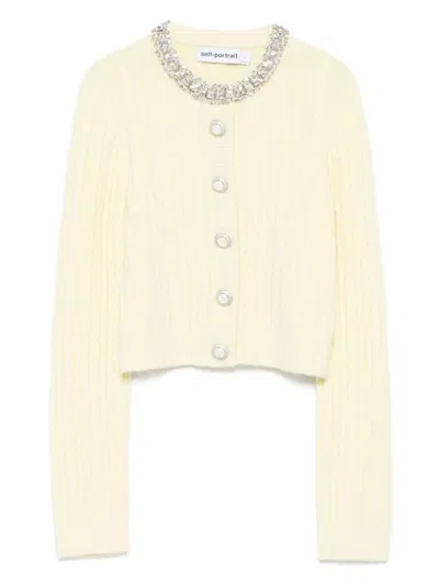 Self-portrait Sweatshirt In Yellow