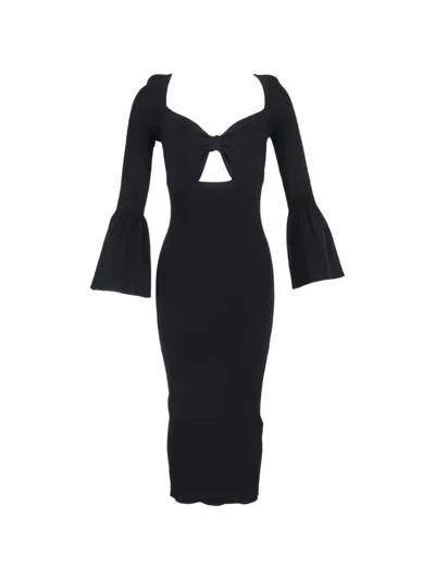 Pre-owned Self-portrait Sweetheart Midi Dress In Black