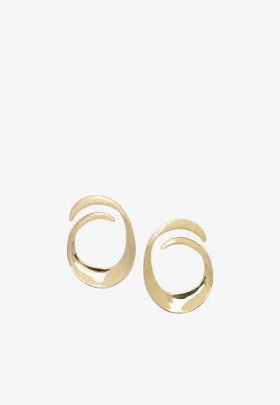 Self-portrait Swirl Hoop Earrings In Gold