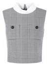 Self-portrait Prince Of Wales Check Top In Gray