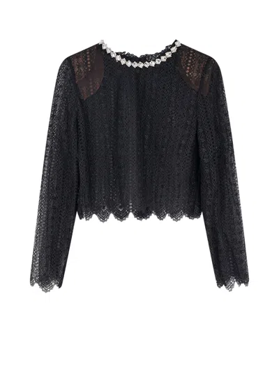 Self-portrait Self Portrait T-shirts And Polos Black