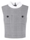 Self-portrait Prince Of Wales Check Top In Gray