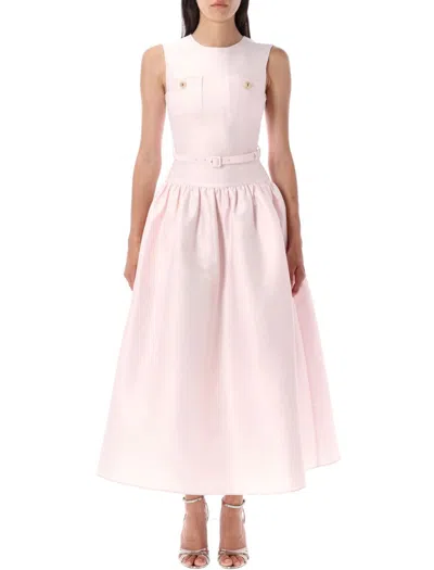 Self-portrait Taffeta Midi Dress In Pink