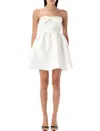 Self-portrait Taffeta Bandeau Mini Dress In White