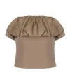 Self-portrait Taffeta Bandeau Top In Brown
