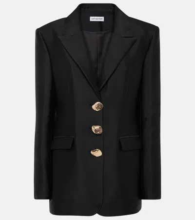 Self-portrait Taffeta Blazer In Black