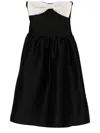 Self-portrait Self Portrait Taffeta Contrast Bow Midi Dress Black