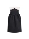 Self-portrait Taffeta Contrast-bow Midi Dress In Black