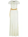 Self-portrait Chain Belt Maxi Dress In Neutral