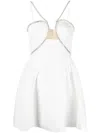 Self-portrait Taffeta Flared Mini Dress In White