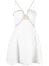 Self-portrait Taffeta Flared Mini Dress In White