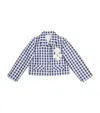 Self-portrait Taffeta Gingham Jacket In Blue