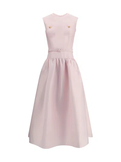 Self-portrait Taffeta Long Dress In Pink