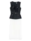Self-portrait Womens Pleated Sleeveless Woven Midi Dress Blue In Blue
