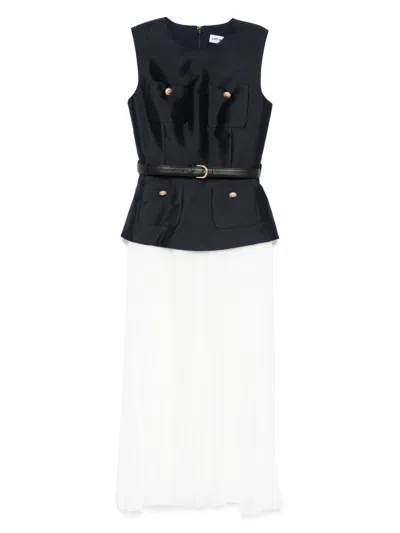 Self-portrait Taffeta Midi Dress In Black