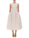 Self-portrait Taffeta Midi Dress In Neutral