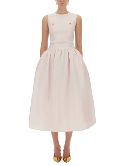 Self-portrait Taffeta Midi Dress In Neutral