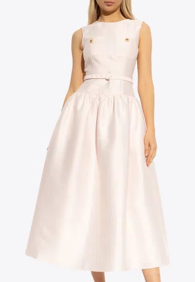 Self-portrait Taffeta Midi Dress In Pink