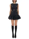 Self-portrait Taffeta Mini Dress With Puffed Skirt In Black