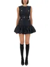Self-portrait Taffeta Mini Dress With Puffed Skirt In Black