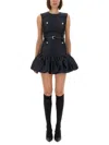 Self-portrait Taffeta Mini Dress With Puffed Skirt In Black