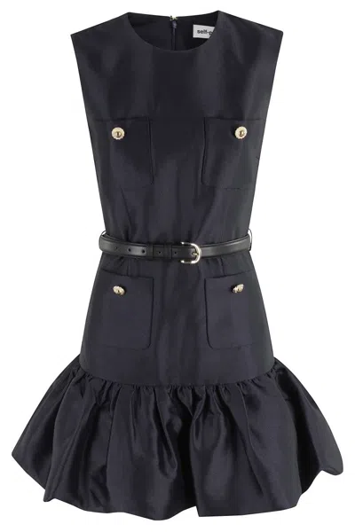 SELF-PORTRAIT TAFFETA MINI DRESS