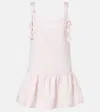 Self-portrait Womens Self Portrait Flower-embellished Woven Mini Dress In Pink