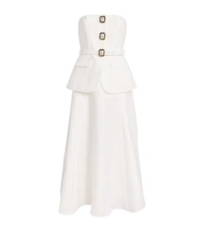 Self-portrait Taffeta Off-the-shoulder Midi Dress In White