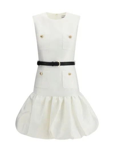 Self-portrait Taffeta Short Dress In White
