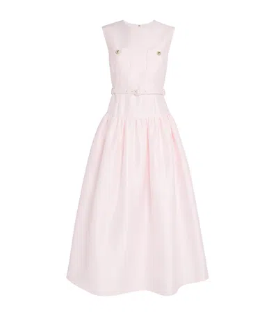 Self-portrait Taffeta Tailored Midi Dress In Pink