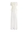 Self-portrait Tailored Belted Maxi Dress In Ivory
