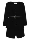 Self-portrait Tailored Crepe Playsuit In Black