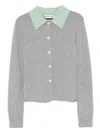Self-portrait Buttoned Wool Cardigan In Gray