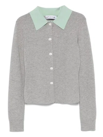 SELF-PORTRAIT SELF-PORTRAIT TAILORED MERINO WOOL CARDIGAN