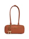 Self-portrait Tan Leather Baguette Shoulder Bag With Charm