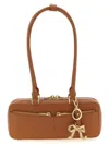 Self-portrait Tan Leather Baguette Shoulder Bag In Brown