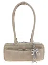 Self-portrait 'tan Suede Baguette With Charm' Shoulder Bag