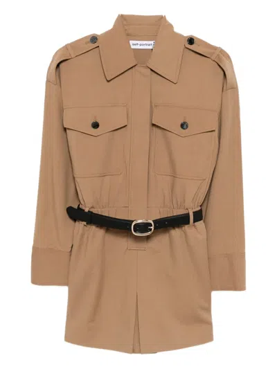 SELF-PORTRAIT TAN TWILL PLAYSUIT