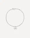 Self-portrait Women Tennis Necklace With Bow Pendant In Metallic